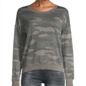 New Splendid Supersoft Camo Crewneck L/S Pullover Shirt/Light Sweater NWT XL